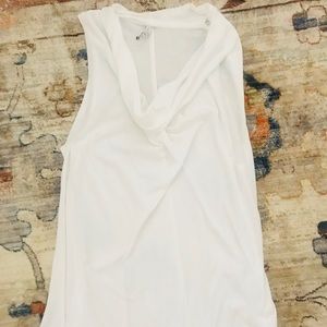 White xs drape neck tank